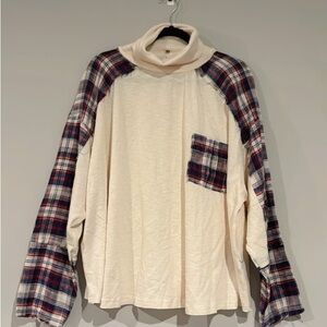 POL Size Large Oversized Patch Work Turtle Neck